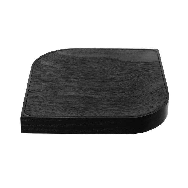 Glitzhome 11.5"/ 14"D Modern Leaf Shape Carved Wooden Decorative Trays Set of 2