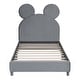 preview thumbnail 19 of 30, Velvet Upholstered Bear Ear Platform Bed