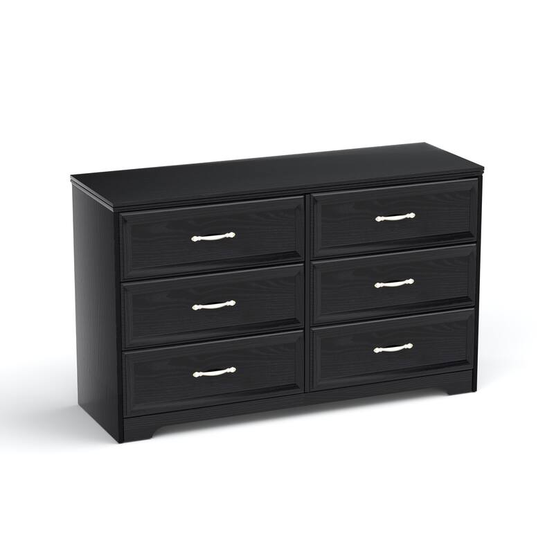 Modern Drawer Dresser Clothes Organizer with 6 Drawers Metal Handle Anti-Tip Device, for Living Room Bedroom Hallway, White
