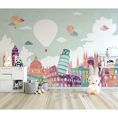 GK Wall Design Historical Places and Hot Air Balloons Kids Wallpaper