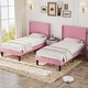 preview thumbnail 2 of 27, Javlergo Set of 2 Twin Size Adjustable Headboard Kids Platform Bed Frame 8 Inch Underbed Storage No Box Spring Needed Bed Frame