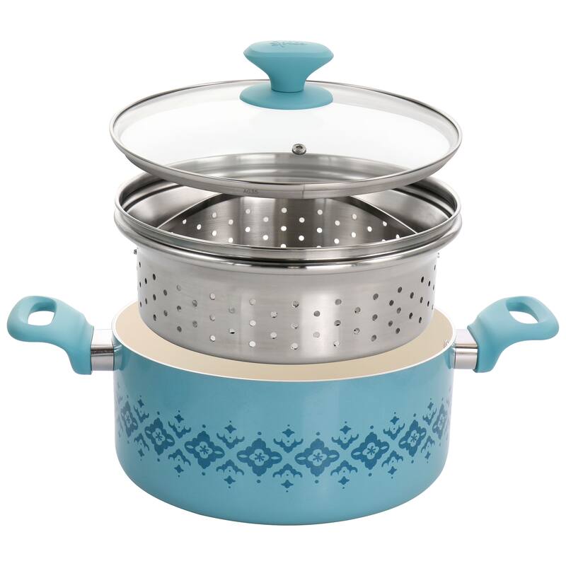 Spice by Tia Mowry Savory Saffron 16 Piece Cookware Set in Blue - 16pc