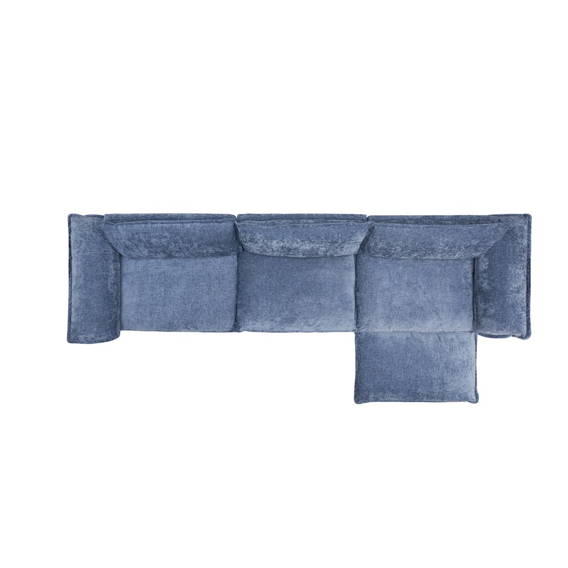 120.1" Chenille L-Shaped Modular Sectional Sofa with Ottoman, 3-Seater Cloud Couch with 22.4" Deep Seats & High-Resilience Foam