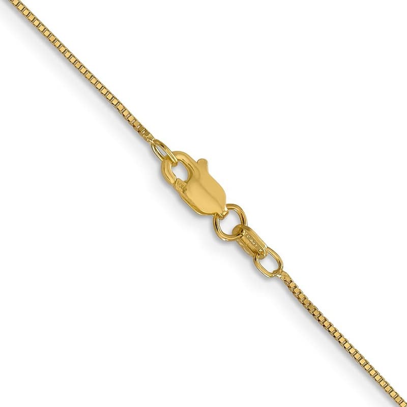 Curata 14k Yellow Gold Solid 0.7mm Box Chain Necklace (Lobster) Options: 16 18 20 22 24 26 28 30