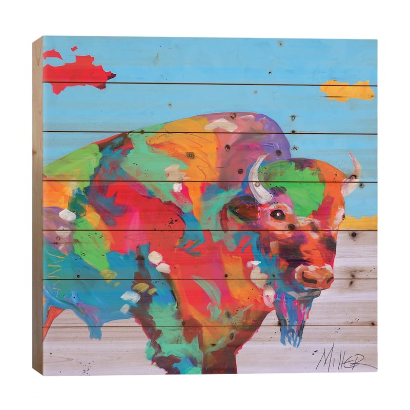 As Far As The Eye Can See Print On Wood by Tracy Miller - Multi-Color - 26x26x1.5