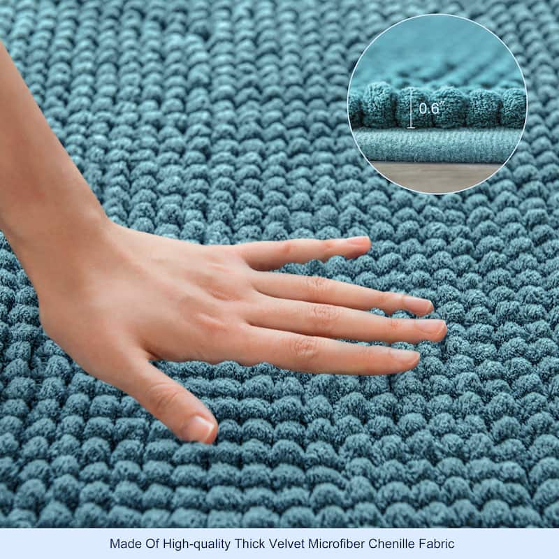 Subrtex Luxury Chenille Bath Rugs Soft Bathroom Mats