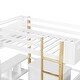 preview thumbnail 11 of 26, [Stylish Design] Twin Size Wood Loft Bed with Built-In Storage Cabinet and Cubes, Foldable Desk