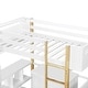 preview thumbnail 14 of 12, Stylish Twin Loft Bed With Built-in Storage Cabinet & Cubes, Versatile Wood Bedframe w/Foldable Desk, Space-Saving Design, White