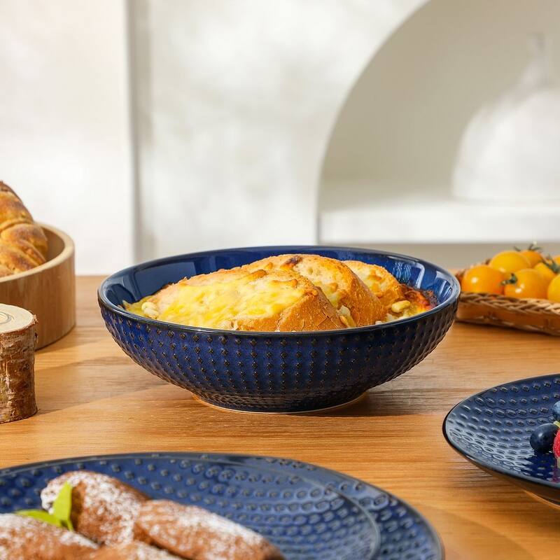 MALACASA LYDIA Embossed Stoneware 16-Piece Dinnerware Set