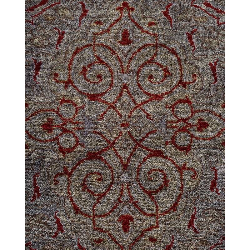 Overton Hand Knotted Wool Vintage Inspired Modern Contemporary Overdyed Gray Area Rug - 8' 2" x 10' 3"
