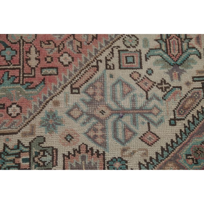 Distressed Tabriz Persian Vintage Area Rug Hand-Knotted Wool Carpet - 6'5" x 9'7"