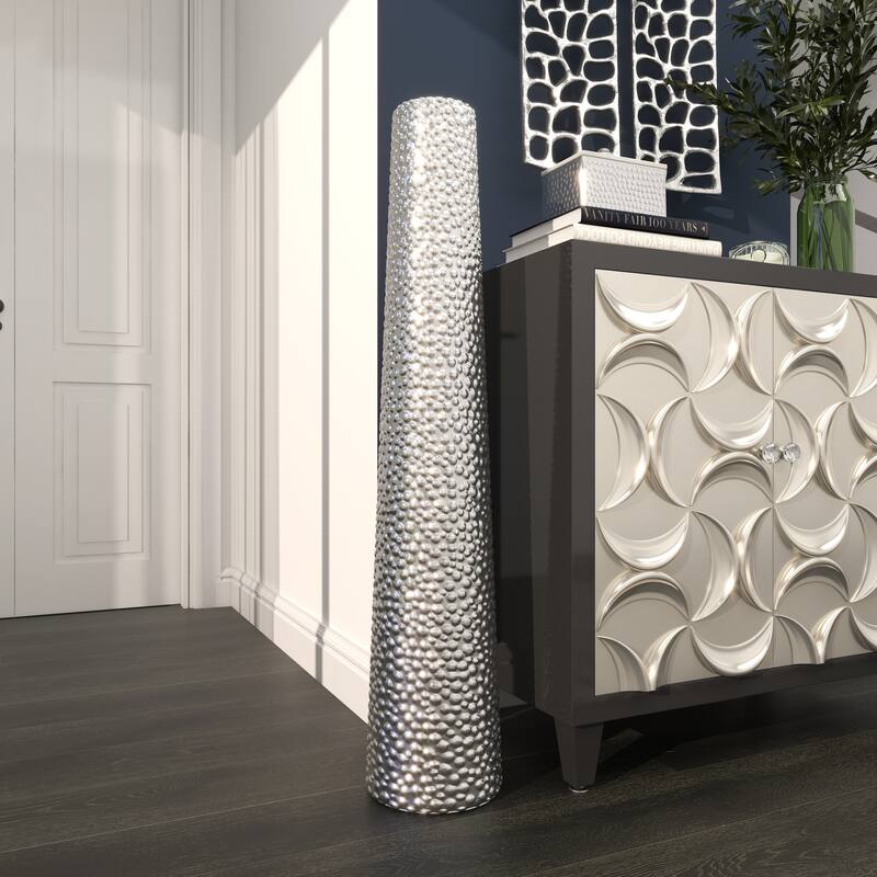 Minimalist Ceramic Modern Tall Vase with Bubble Texture - Silver, Black, Gold, White