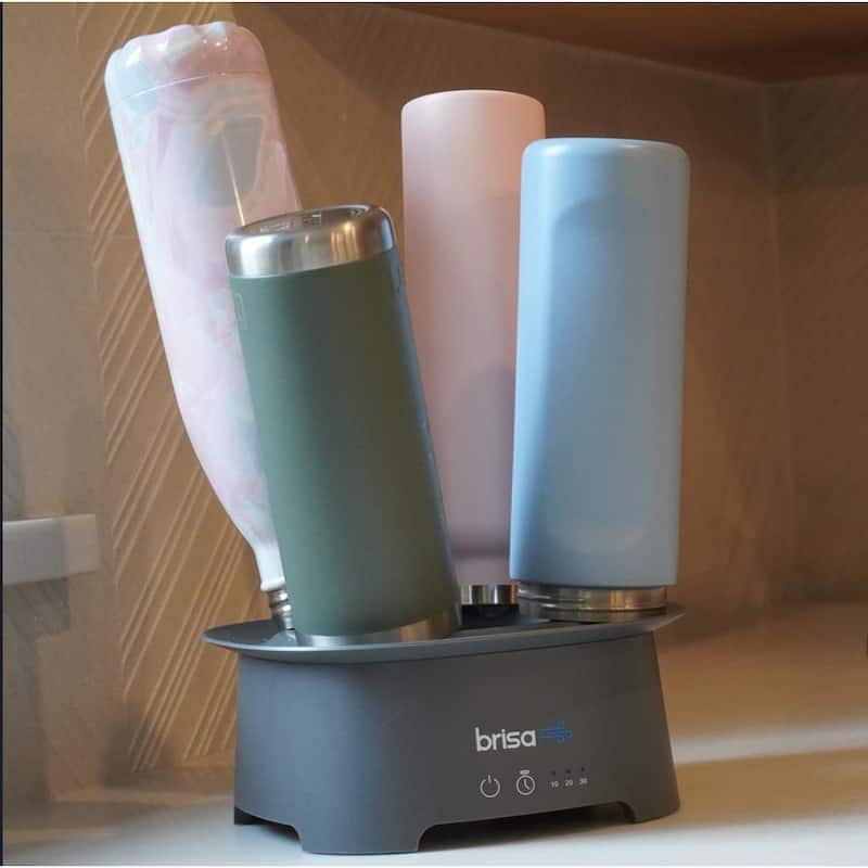 HomeRoots 9" Brisa Gray Powered Drying Rack - 9.00 in. x 12.00 in. x 9.00 in.