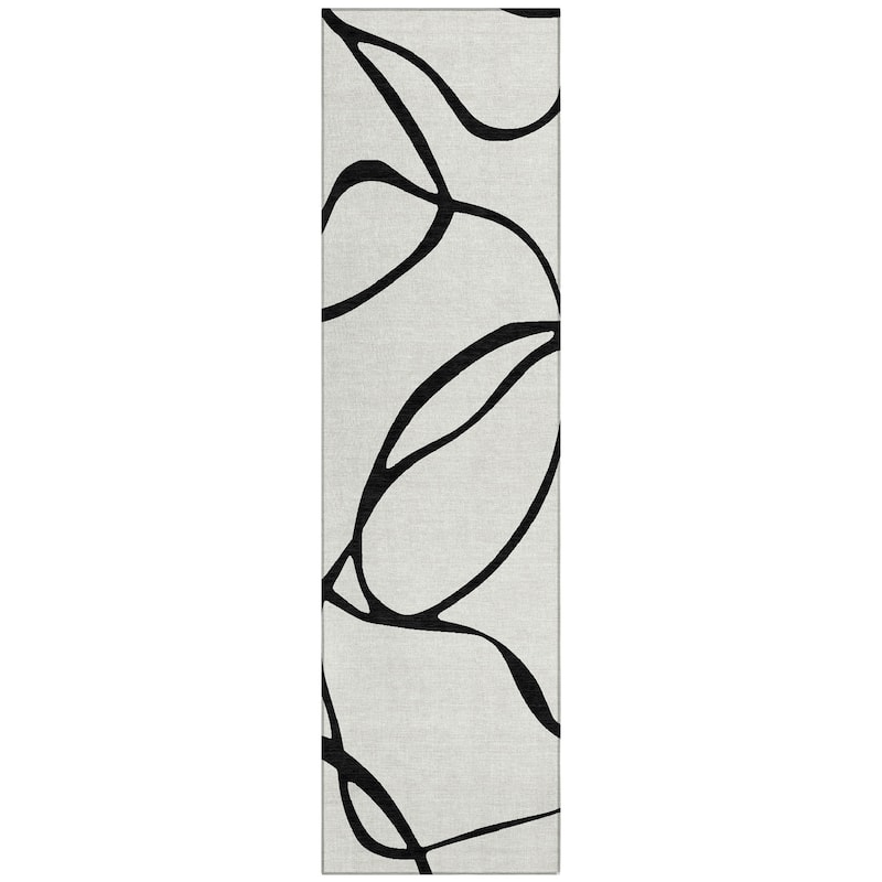Machine Washable Indoor/ Outdoor Distressed Traditional Chantille Rug
