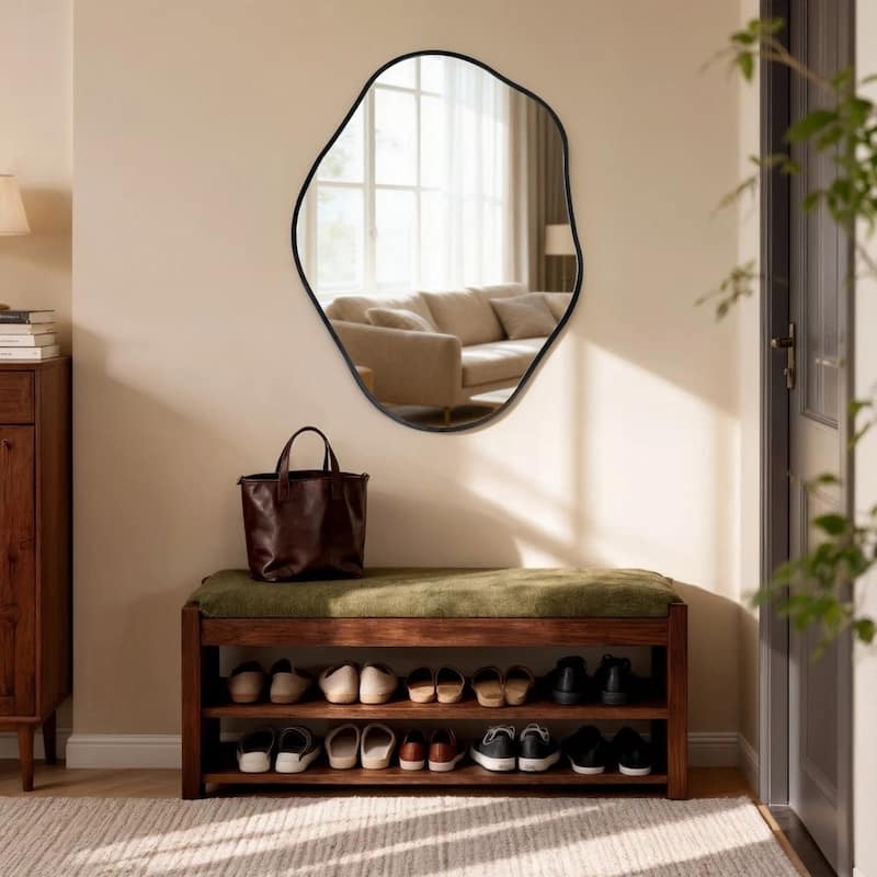 Irregular Mirrors for Wall Asymmetrical Metal Frame Decorative Mirror - 24" x 32"