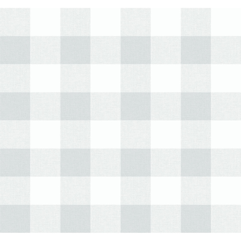 Seabrook Designs Beach House Picnic Plaid Unpasted Wallpaper - 27 in. W x 27 ft. L - Daydream Grey