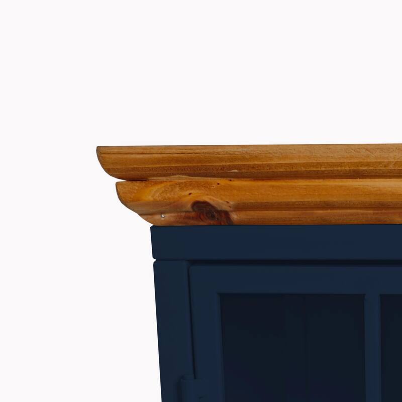 Chic Nightstand with Storage Cabinet & Solid Wood Tabletop