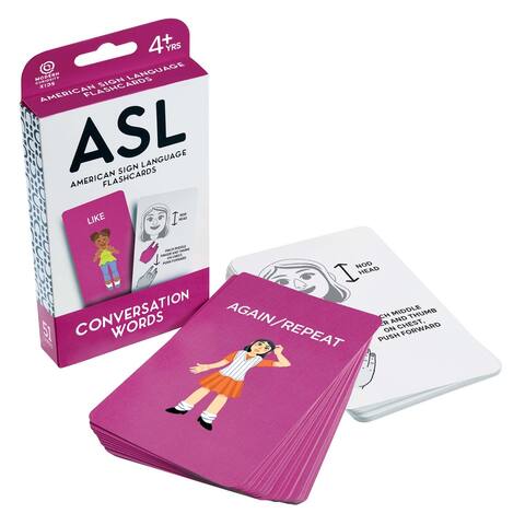 ASL Flashcards: Conversation Words - Pink - 6.5x3.5x1 in.