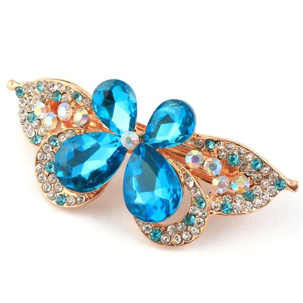 Shop Lady Metal Butterfly Design Rhinestone Inlaid Decor French Hair Clip Barrette Overstock 18403621