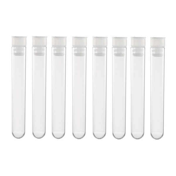 Sourcing Map Centrifuge Test Tubes Round Base Polystyrene With Red Cap 12 X 60 Mm Pack Of 20