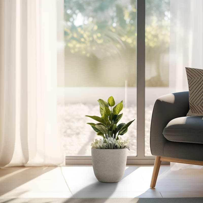 Tall Concrete Round Plant Pots / Large Indoor and Outdoor flower Planters