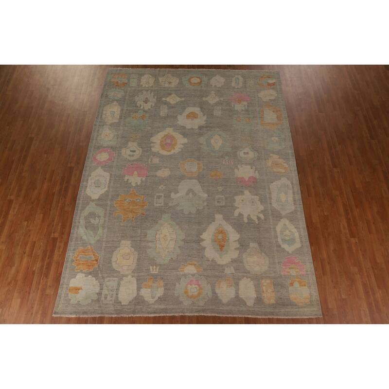 Handmade Oushak Turkish Area Rug Oriental Wool Carpet - 9'3"x 12'4"
