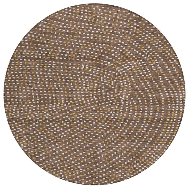 HomeRoots Polka Dot Transitional Rectangle Outdoor Rug