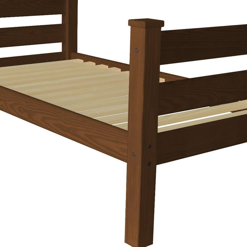HomeRoots Brown Solid Wood Twin Bed Frame