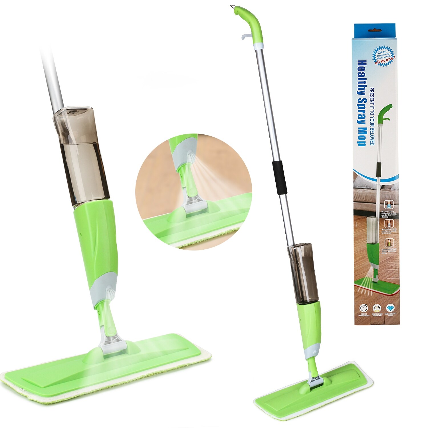 Microfiber Spray Mop Cleaner Home Floor Kitchen Bathroom Sweeper