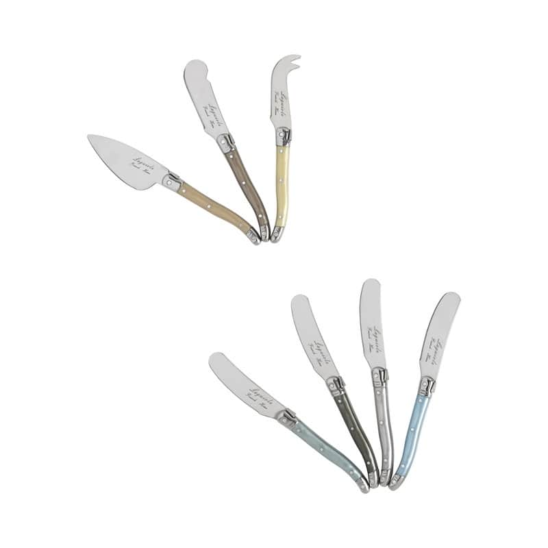 French Home Laguiole 7-Piece Mother of Pearl Cheese Knife and Spreader Set