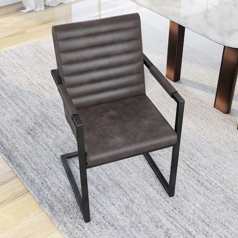 Vendrie Modern Metal Upholstered Dining Chairs by Furniture of America (Set of 2)