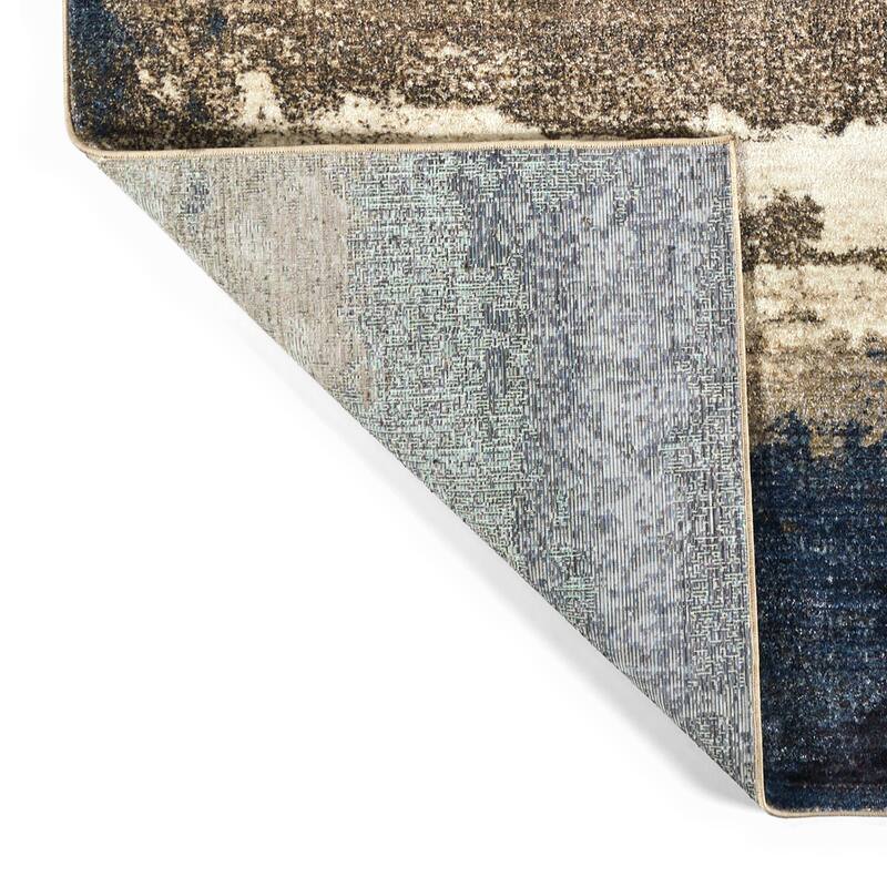 Maya Collection Blue Power Loomed Indoor Area Rug