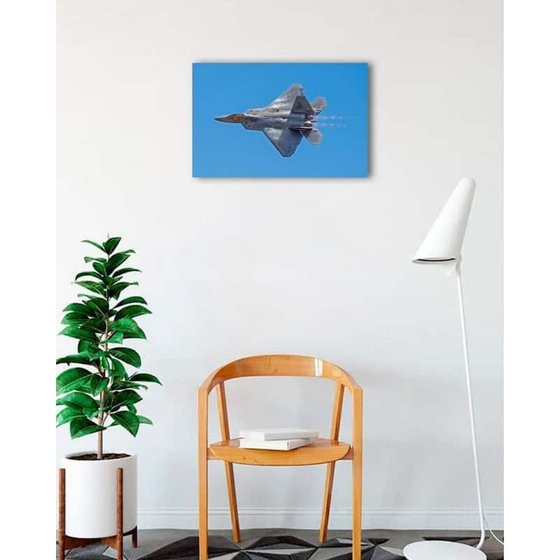 F-22 Raptor Airplane in Flight Photography by Wayne Collamore Art Poster - Print On Demand - 18 x 24 Inch