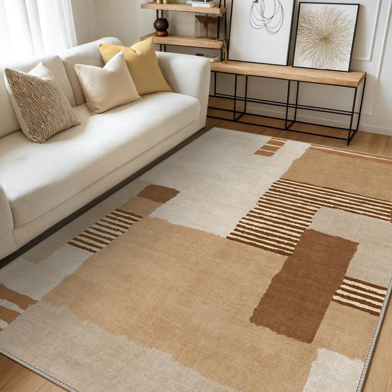 Mcow Modern Abstract Stripe Non Slip Area Rugs