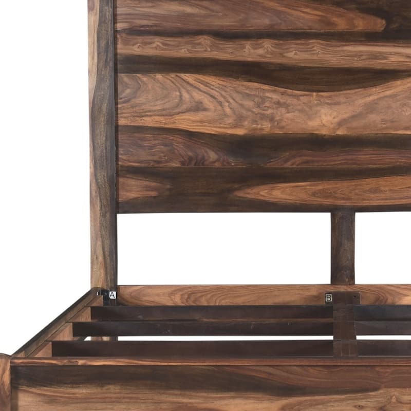 HomeRoots Walnut Live Edge Solid Wood King Bed Frame