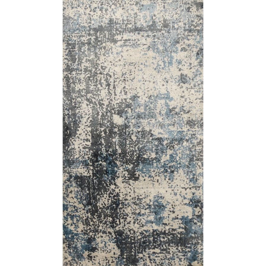 Hand Knotted Oriental Viscose Silk Carpet Modern Abstract Multi-Colored Abstract Area Rug - 4' 0'' X 2' 0''