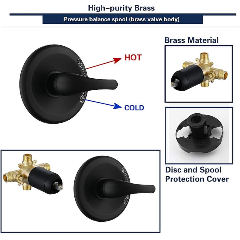 Proox 5-Sprayer Dual Showerhead with Tub Spout Faucet Valve Included - 5