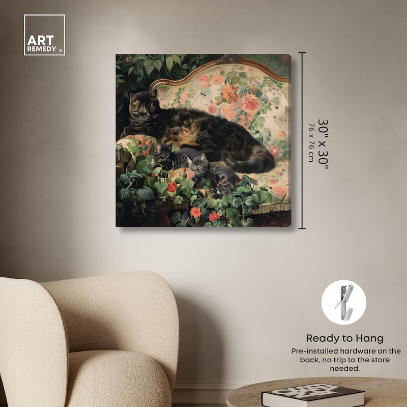 Lounging Cats II Canvas by Art Remedy, Gallery Wrapped