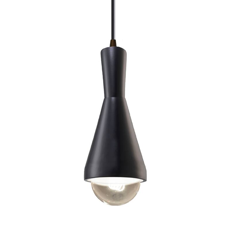 Justice Design Group Erlen 1-Light Pendant - Black Cord/Carbon Matte Black/Dark Bronze