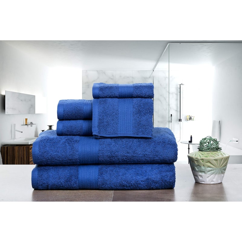 100% Cotton 6 Piece Towels Sets for Bathroom, 2 Bath Towels, 2 Hand ...