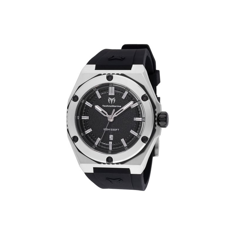 Technomarine Men's TM-416072 CORAL Quartz 3 Hand Black Dial Watch