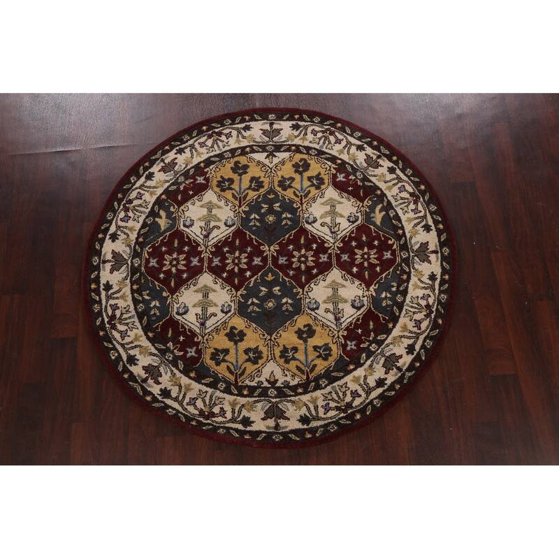 Traditional Floral Oriental Home Decor Area Rug Hand-tufted Carpet - 6'0" x 6'0" Round