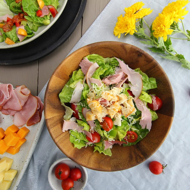 Red Vanilla Acacia Wood Salad Bowl