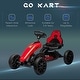 preview thumbnail 1 of 5, Red Kids Pedal Go Kart, Adjustable with Shock-Absorbing Wheels 5-7 Years - Red