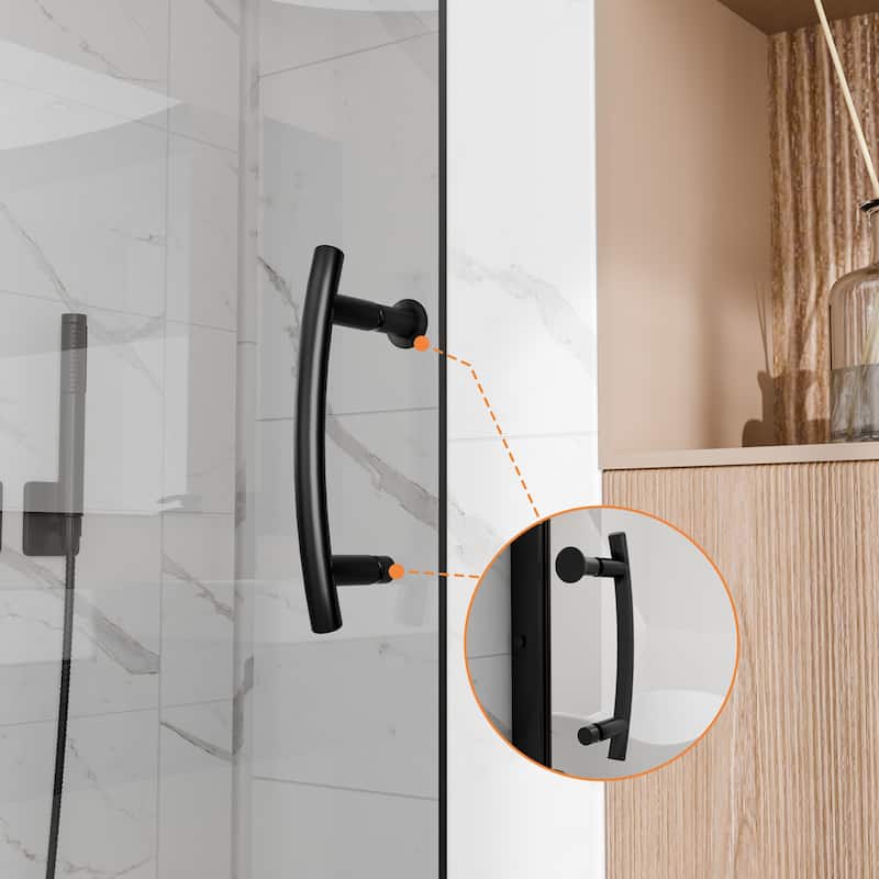 Modland 38-42"x71'' Adjustable Pivot Shower Door - Auto-Lift Hinge, Magnetic Seal, 5 Finishes for Uneven Walls - 42''x 71''