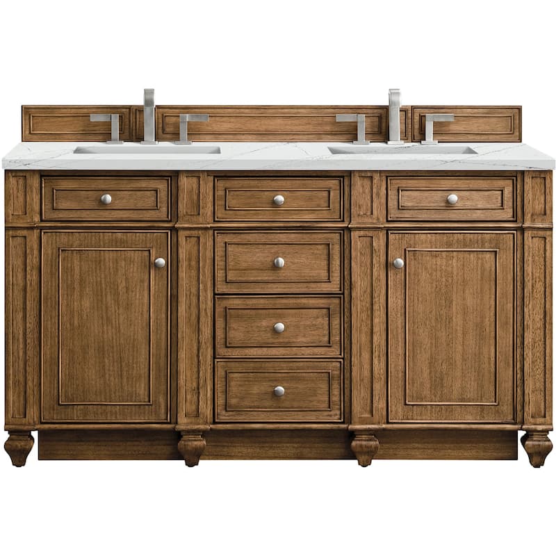 James Martin Vanities 157-V60D-FENC Bristol 60" Free Standing Double - Saddle Brown