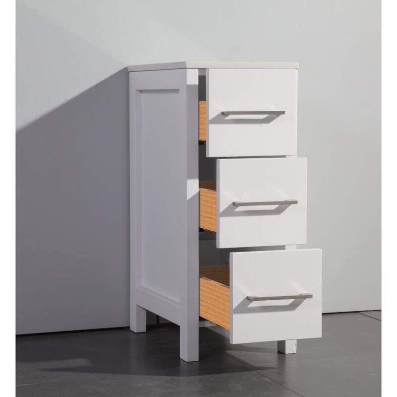 Vanity Art 42" Single Sink Bathroom Vanity Set with Engineered Marble Top and Free Mirror - 42 x 18.5 x 36 Inches