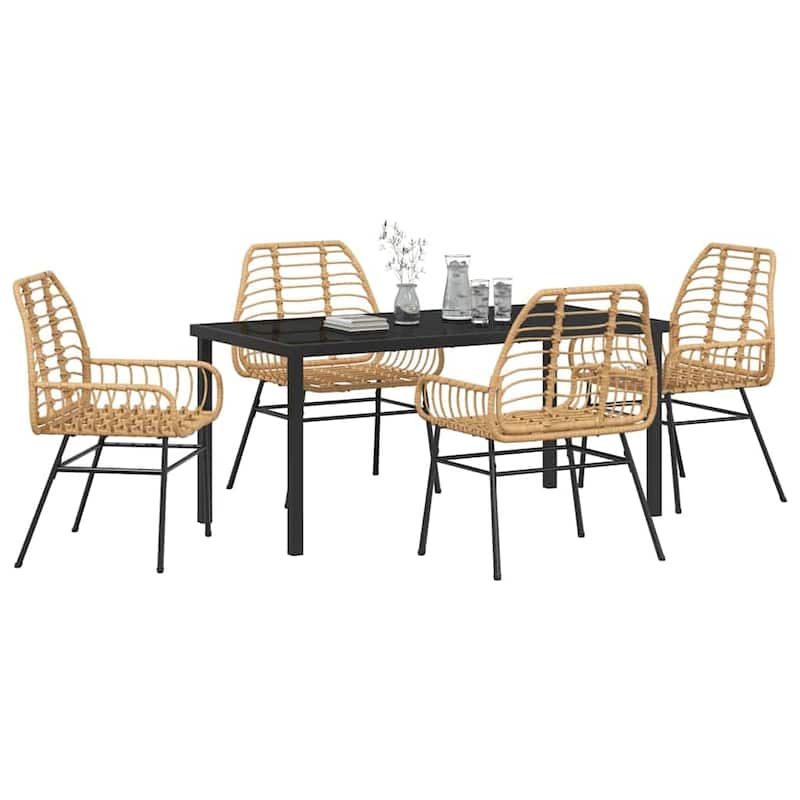 vidaXL Garden Dining Set Poly Rattan