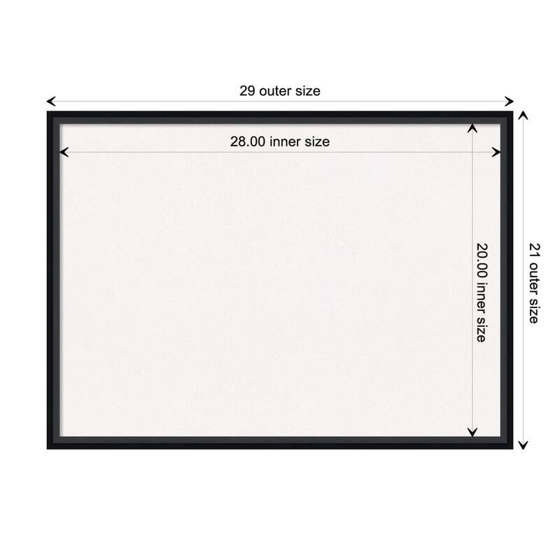 Lucie Wood Framed White Corkboard Bulletin Board - Lucie Black - Board Size 28x20