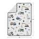 preview thumbnail 4 of 4, Sweet Jojo Designs Construction Truck Boy Toddler Weighted Blanket 5lbs for Kids - White/Grey Tire Track & Green, Blue Vehicles